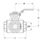 3-Way ball valve Type: 7760 Stainless steel Internal thread (BSPP) 1000 PSI WOG